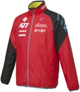 【ASICS/アシックス】 A77 ブレーカージャケット ハイレッドxブラック メンズ アシックス